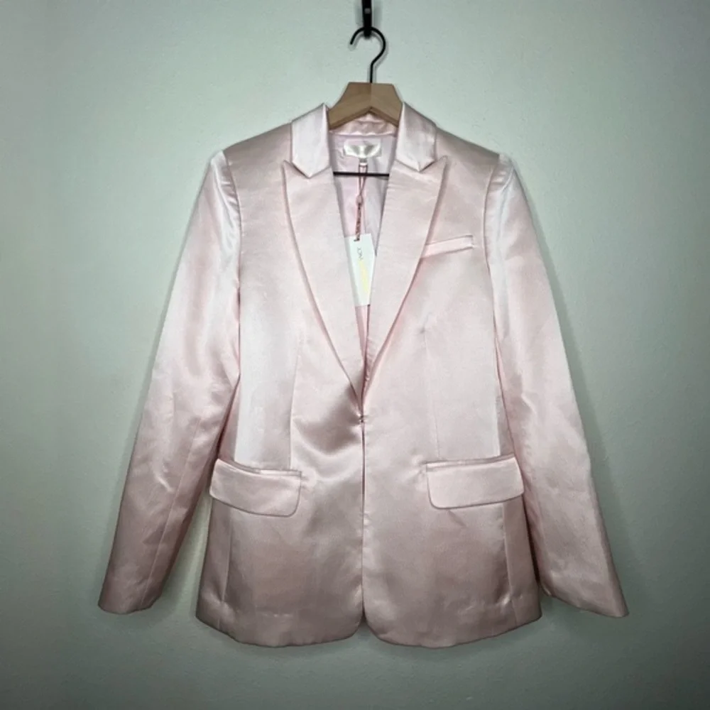 LoveShackFancy Gaston Silk Blazer, Macchiato, size 4 NWT